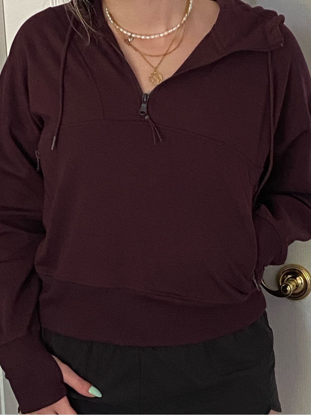 Old Navy Active wear Hoodie a Quarter-Zip in Plum